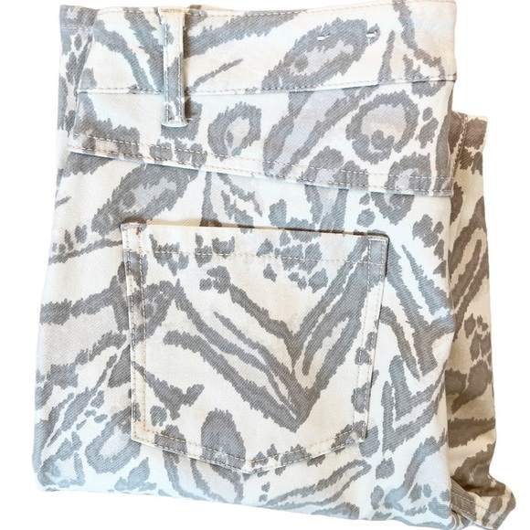 J. McLAUGHLIN Lexi Mid Rise Jeans Size 6 in Cream and Gray Print - Picture 10 of 13